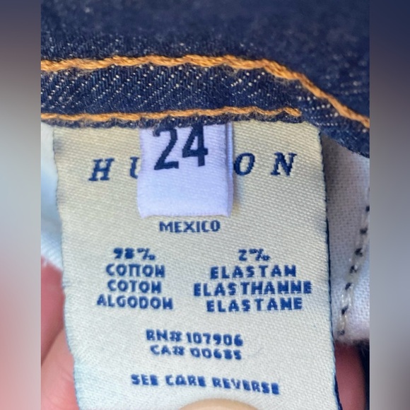 Hudson dark wash jeans size 24 bootcut low rise 2 button with zipper on front - Picture 6 of 16